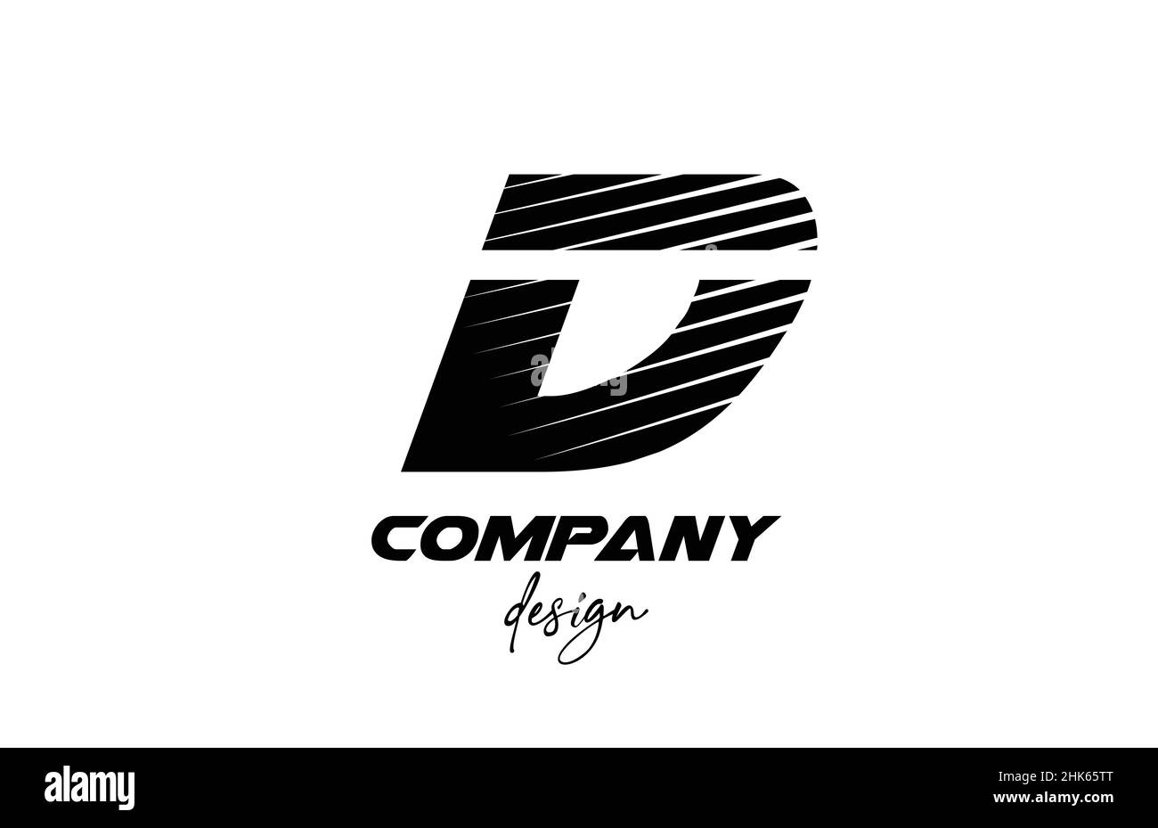 black and white D alphabet letter logo icon. Creative design for ...