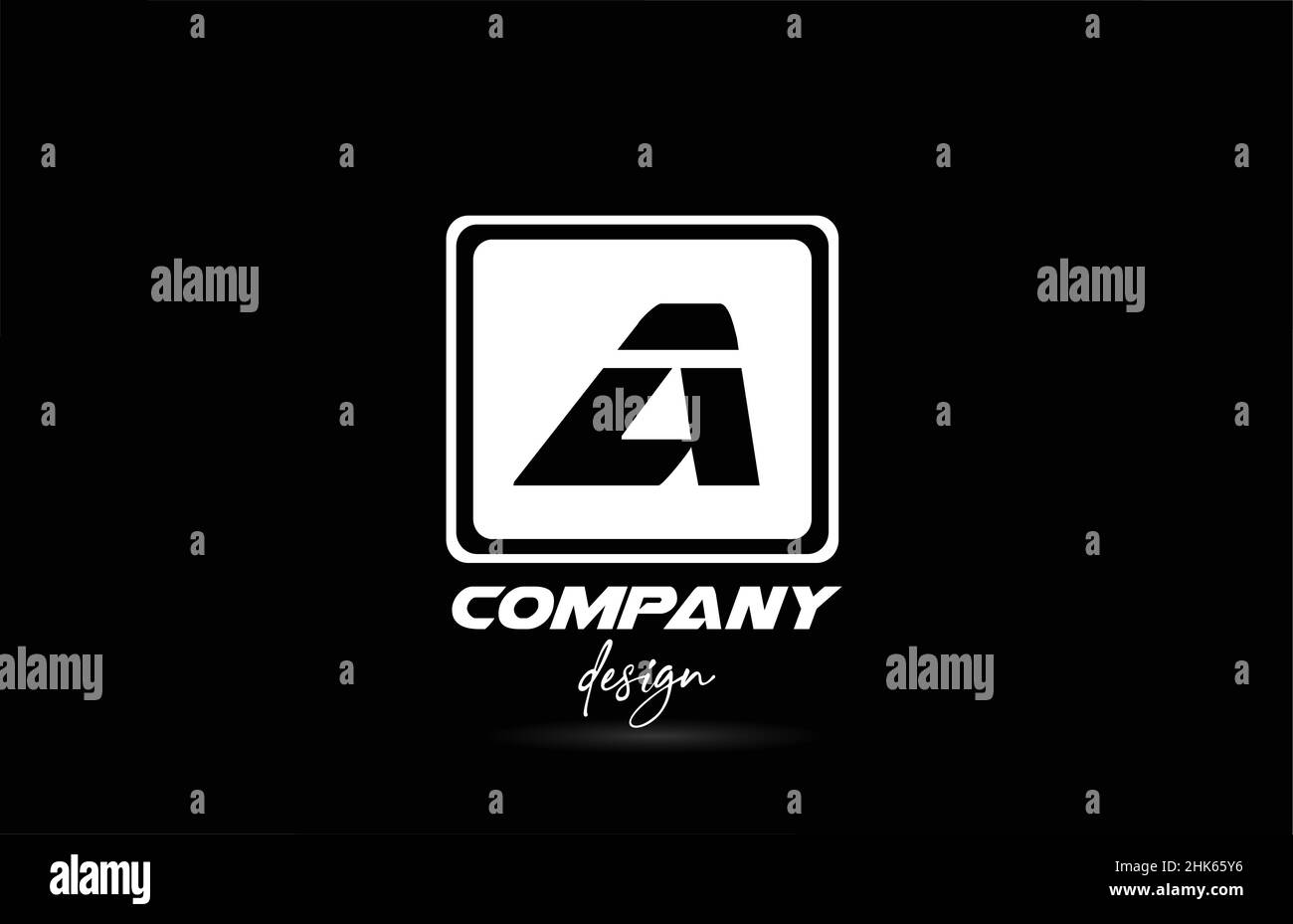 square A alphabet letter logo icon with black and white design ...