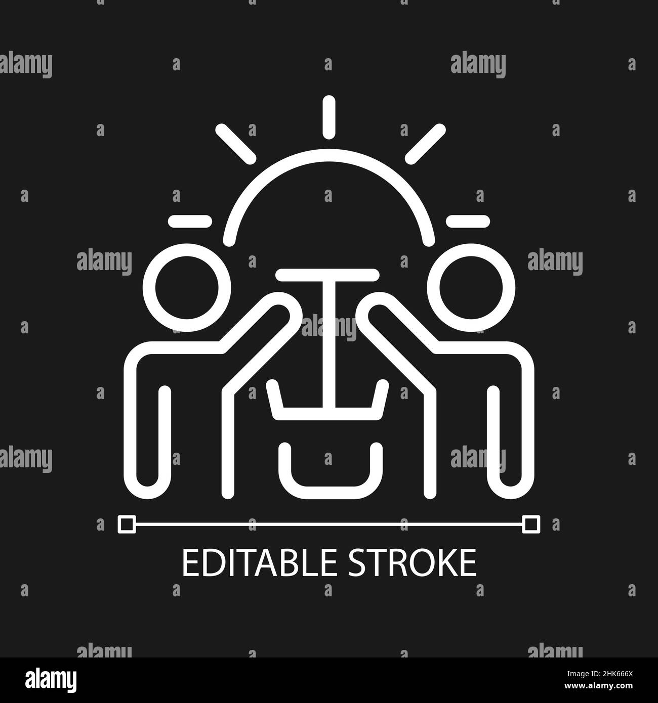 New ideas pixel perfect white linear icon for dark theme Stock Vector ...