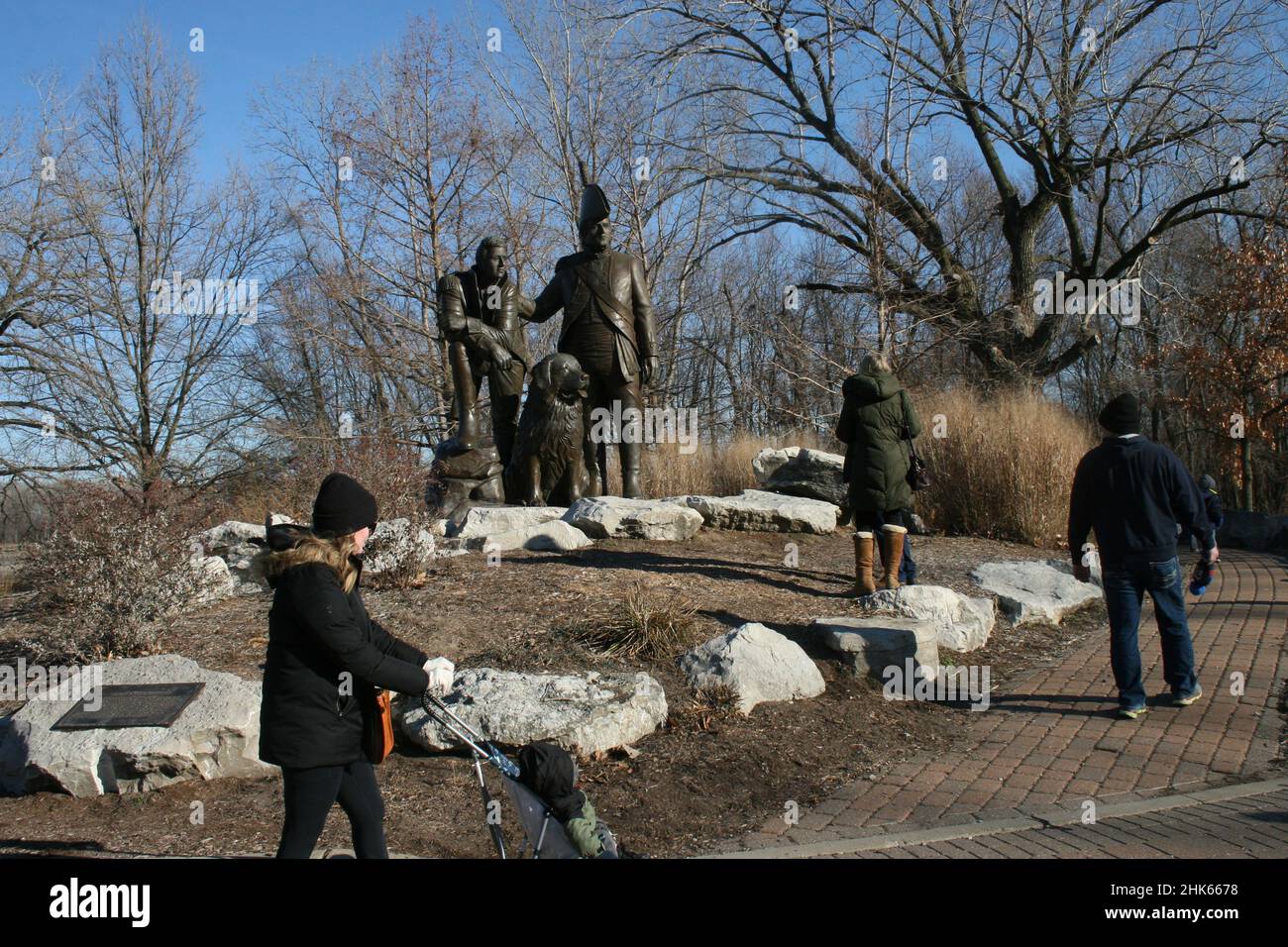 Frontier Park in St. Charles, Missouri, USA Lewis and Clark statue
