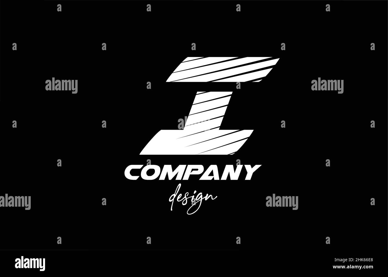 I alphabet letter logo icon design with black and white color. Creative ...