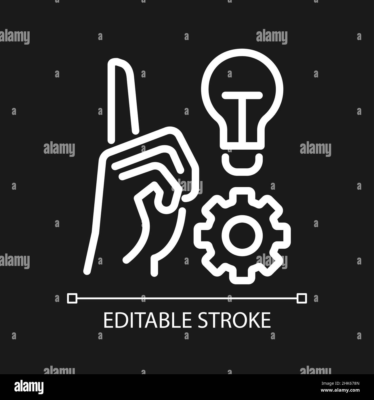 Generate new idea pixel perfect white linear icon for dark theme Stock ...