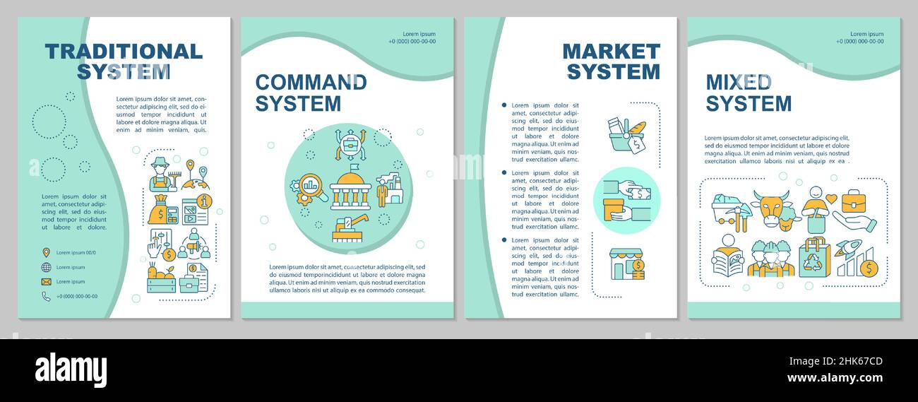 Economic system types mint brochure template Stock Vector Image & Art