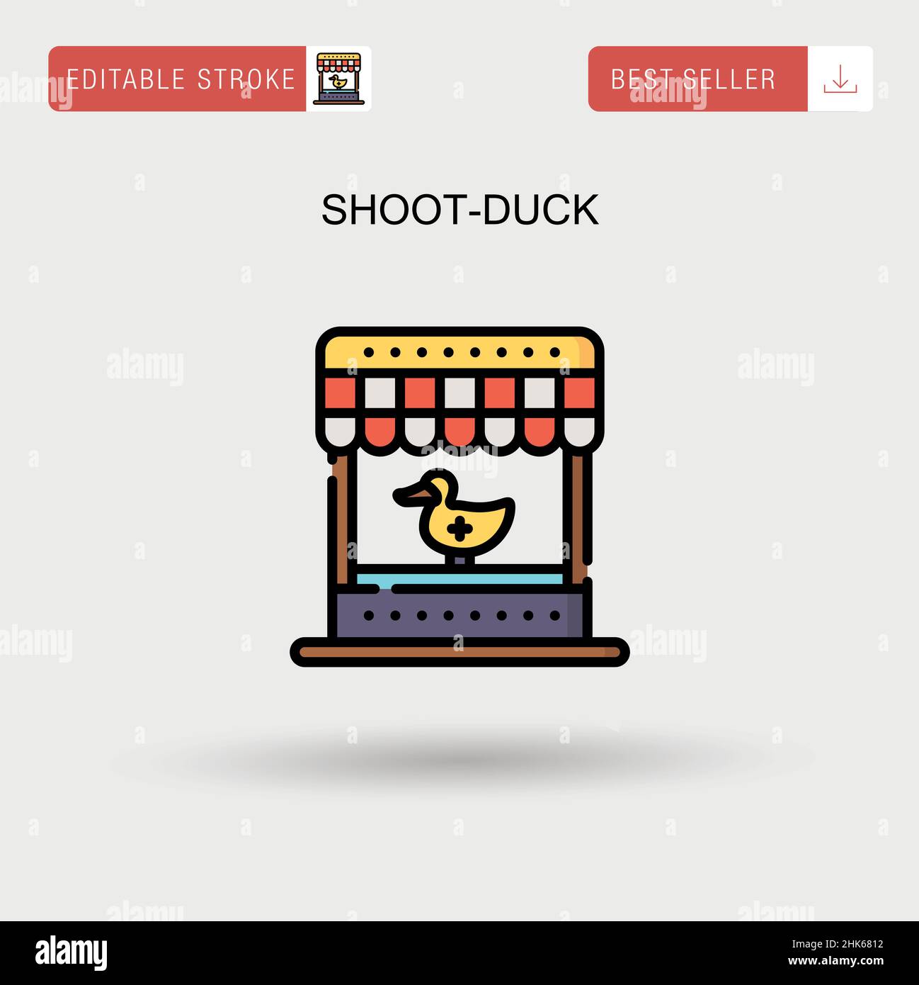 Shoot-duck Simple vector icon. Stock Vector