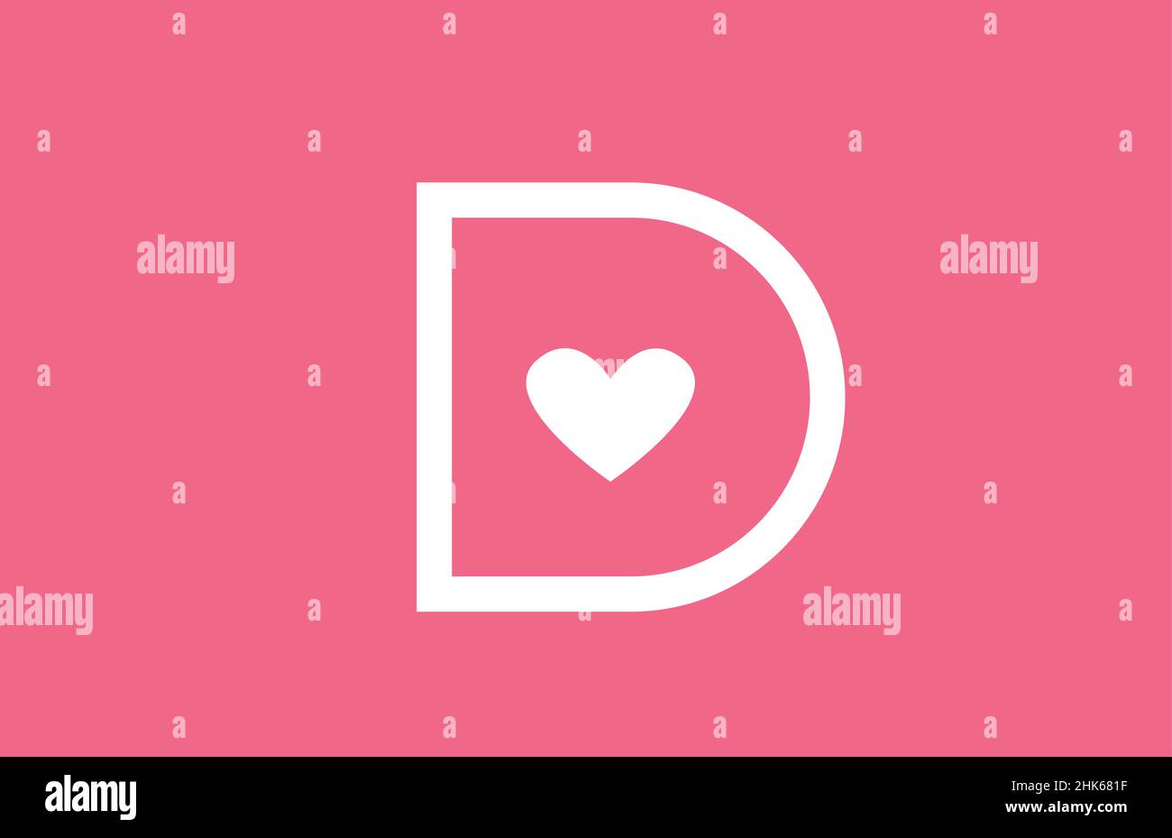 Heart Shaped Letter D or Letter DD Iconic Logo Design, logo design