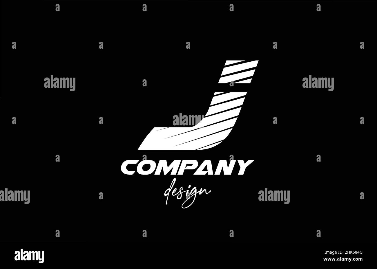 J alphabet letter logo icon design with black and white color. Creative ...