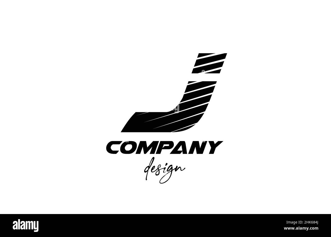 black and white J alphabet letter logo icon. Creative design for ...