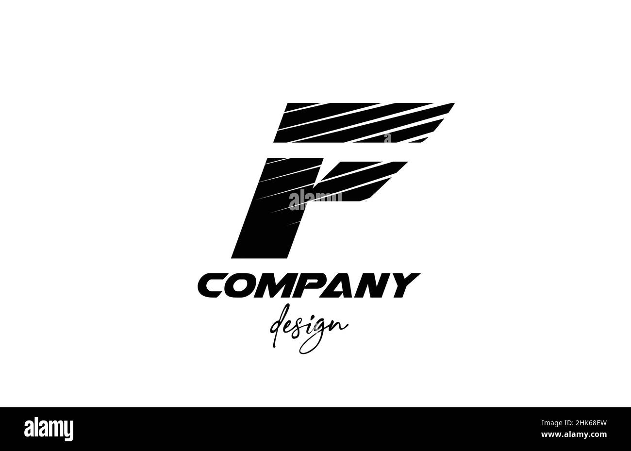 black and white F alphabet letter logo icon. Creative design for ...