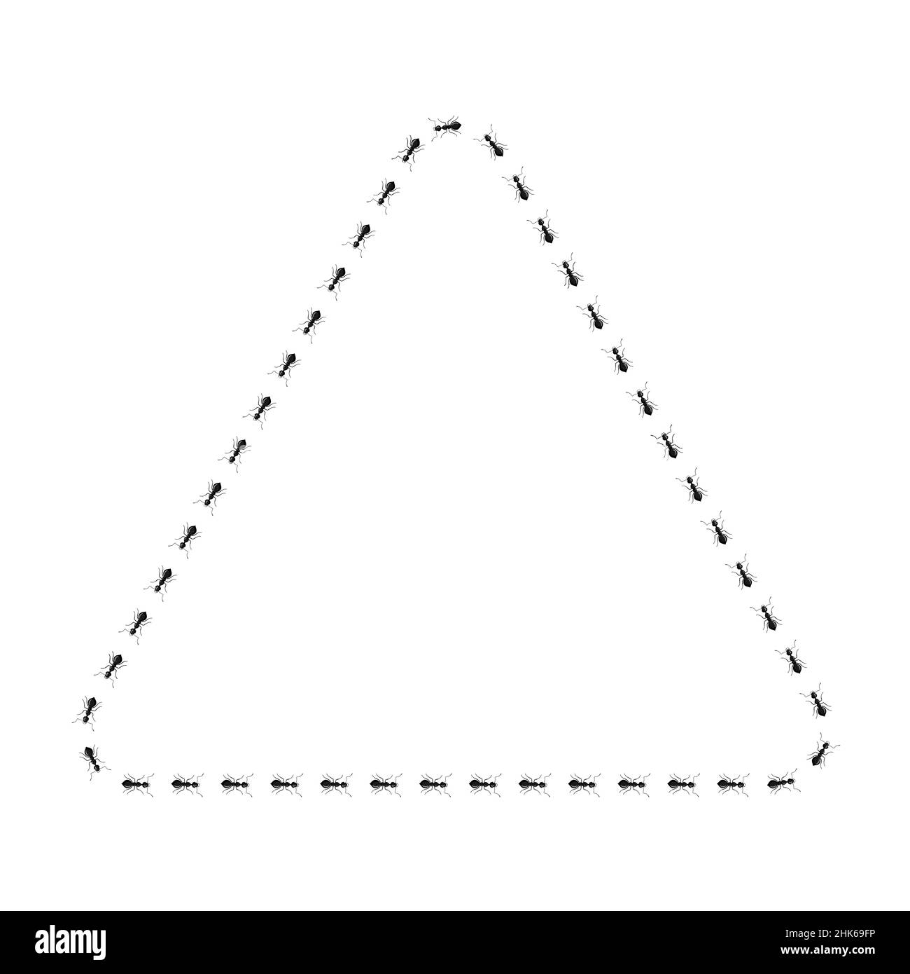 Triangle ants isolated on white background. Vector insects character in flat style for books illustration, design logo, articles and magazines. Stock Vector