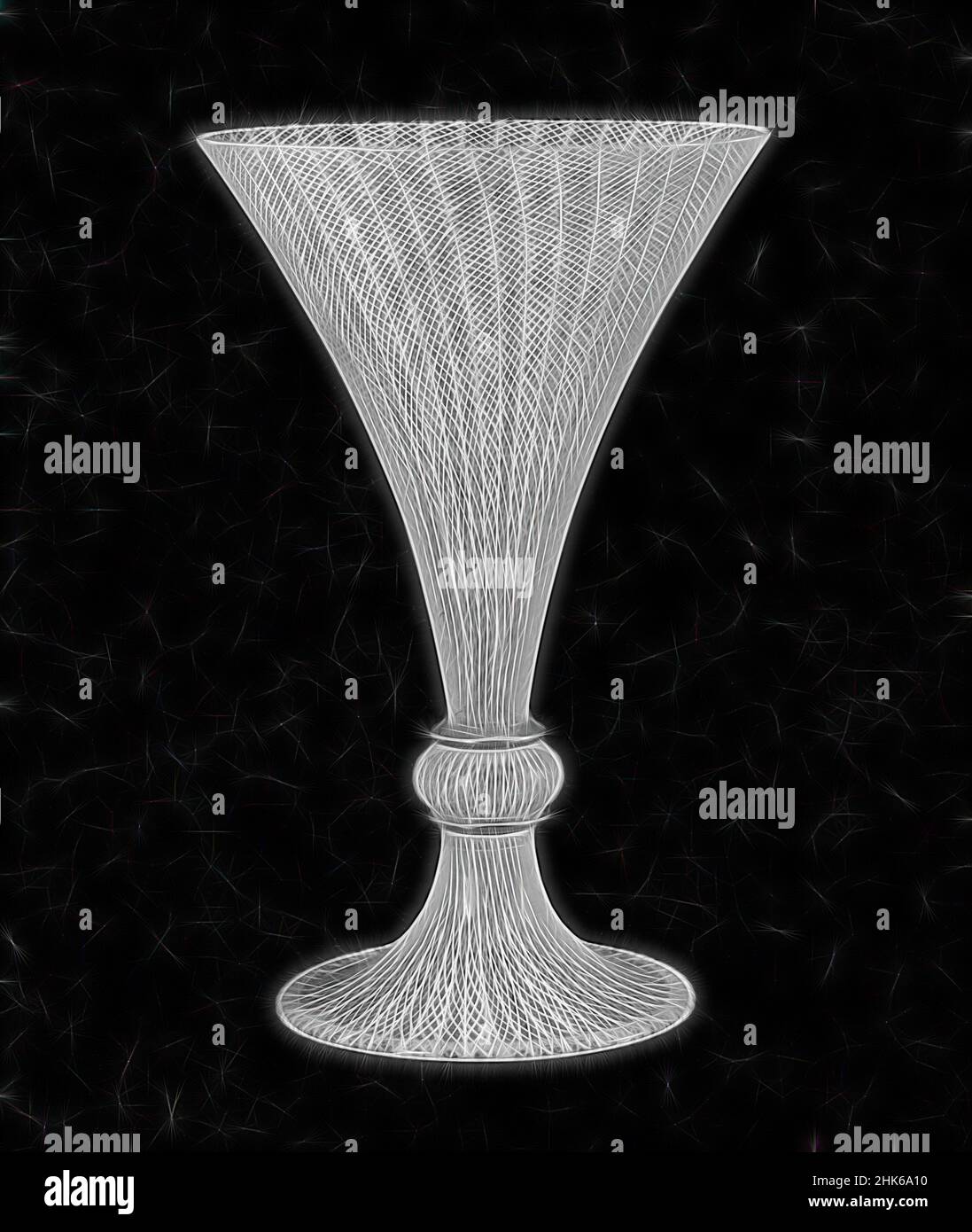 Inspired by Goblet, Venetian, 697–1797, c.1550–1600, Glass, Made in Venice, Veneto, Republic of Venice (La Serenissima), Italy, Europe, Glassware, 6 7/8 x 4 3/8 x 4 3/8 in. (17.5 x 11.1 x 11.1 cm, Reimagined by Artotop. Classic art reinvented with a modern twist. Design of warm cheerful glowing of brightness and light ray radiance. Photography inspired by surrealism and futurism, embracing dynamic energy of modern technology, movement, speed and revolutionize culture Stock Photo