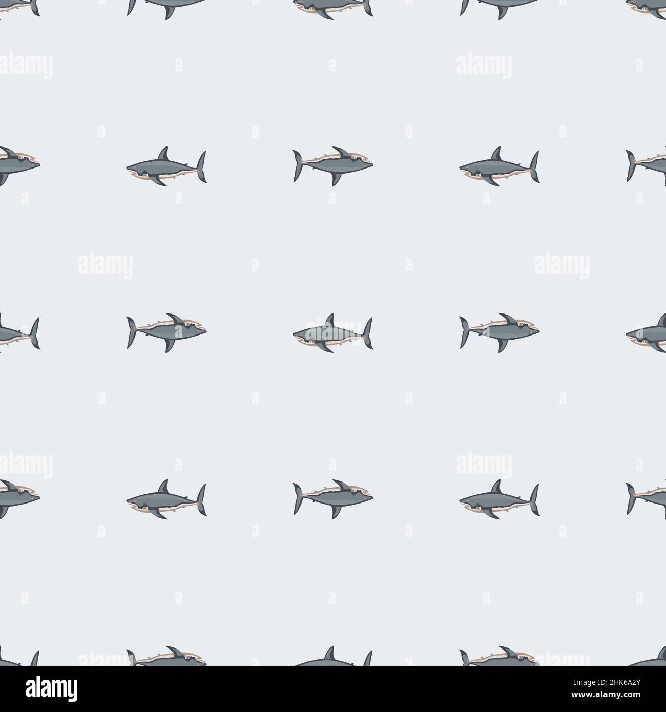 Seamless pattern shark on light gray background. Texture of marine fish ...
