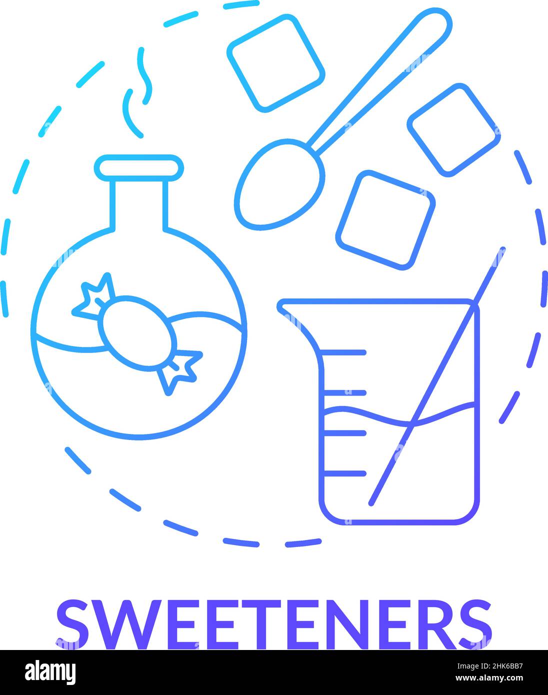 Sweeteners blue gradient concept icon Stock Vector