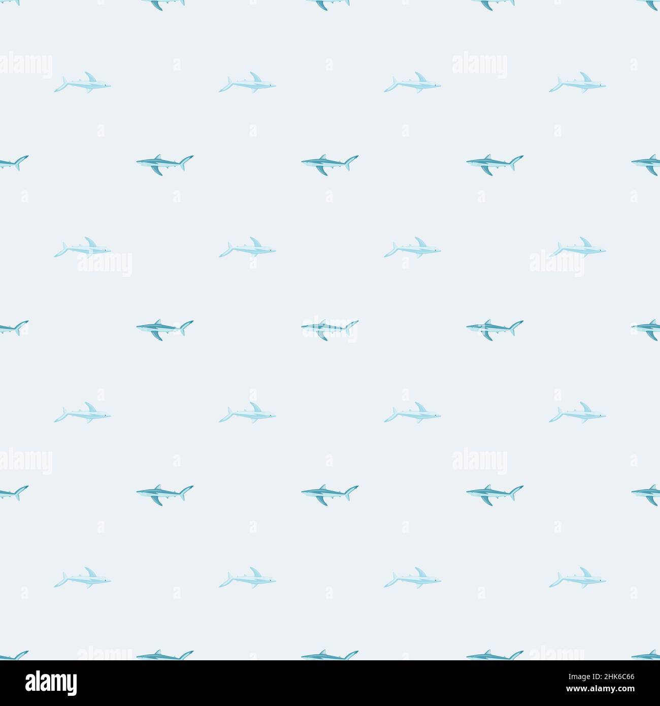 Seamless pattern Blue shark on light background. Texture of marine fish ...
