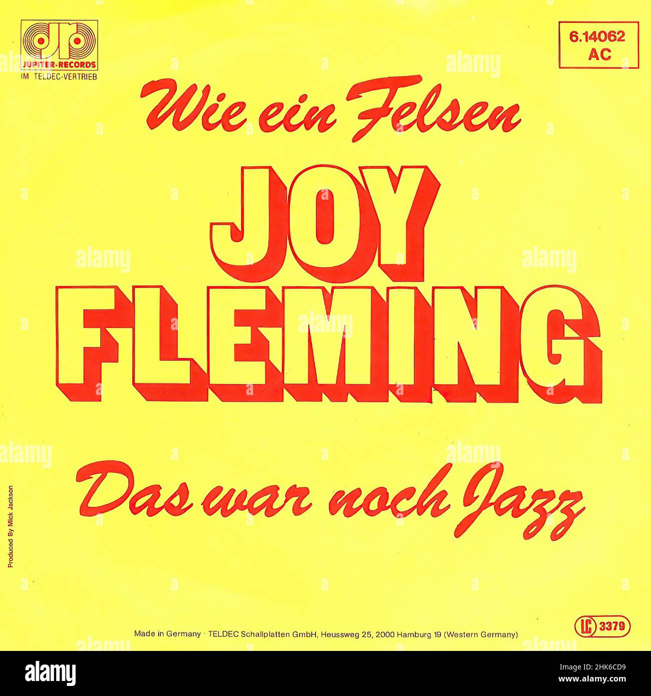 Vintage vinyl record cover - Fleming, Joy - Wie ein Felsen - D - 1984 h Stock Photo