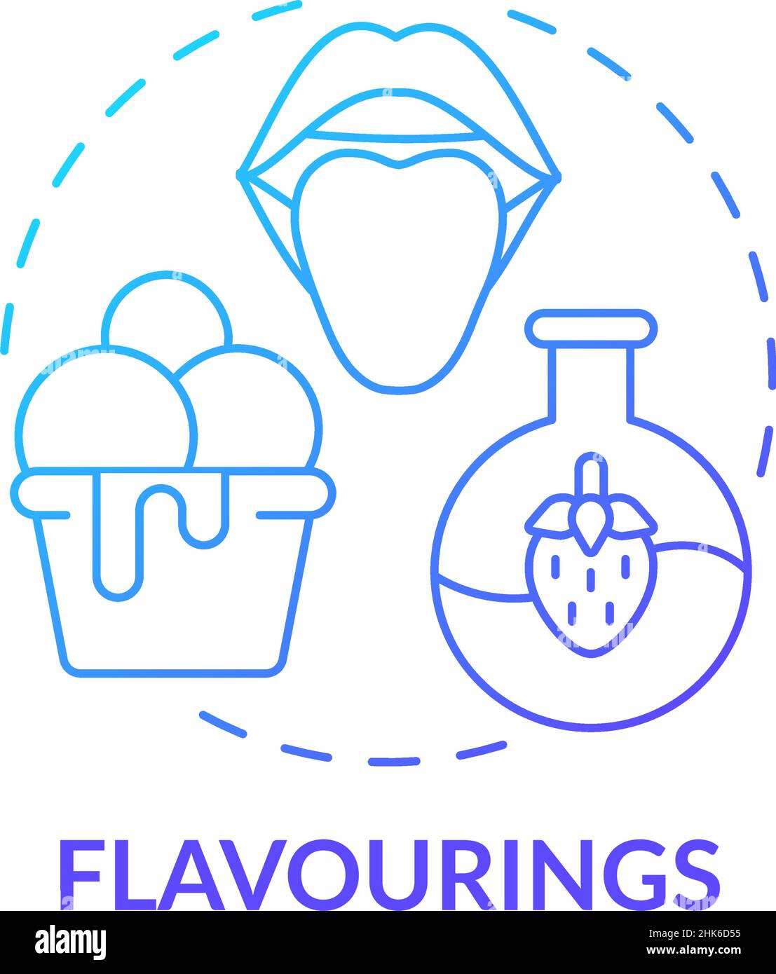 Flavourings blue gradient concept icon Stock Vector
