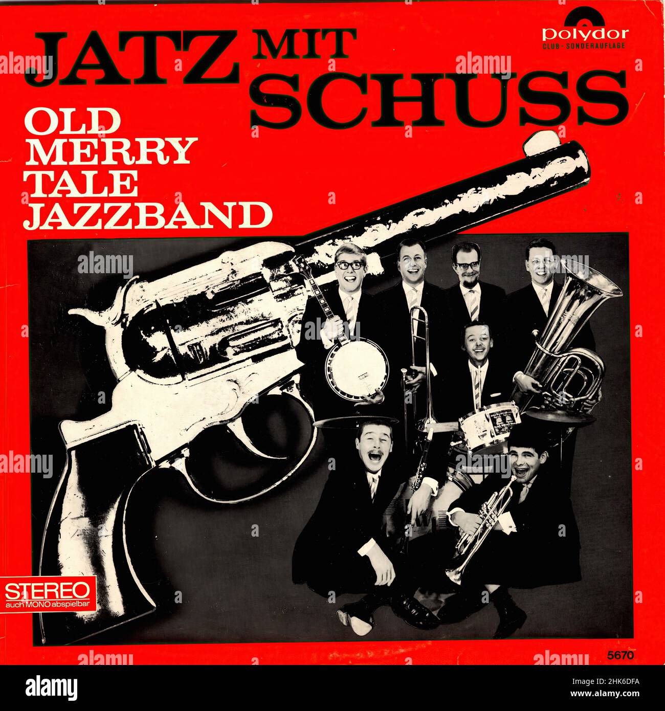Vintage vinyl record cover -  Old Merry Tale Jazzband - Jatz mit Schuss - D Stock Photo