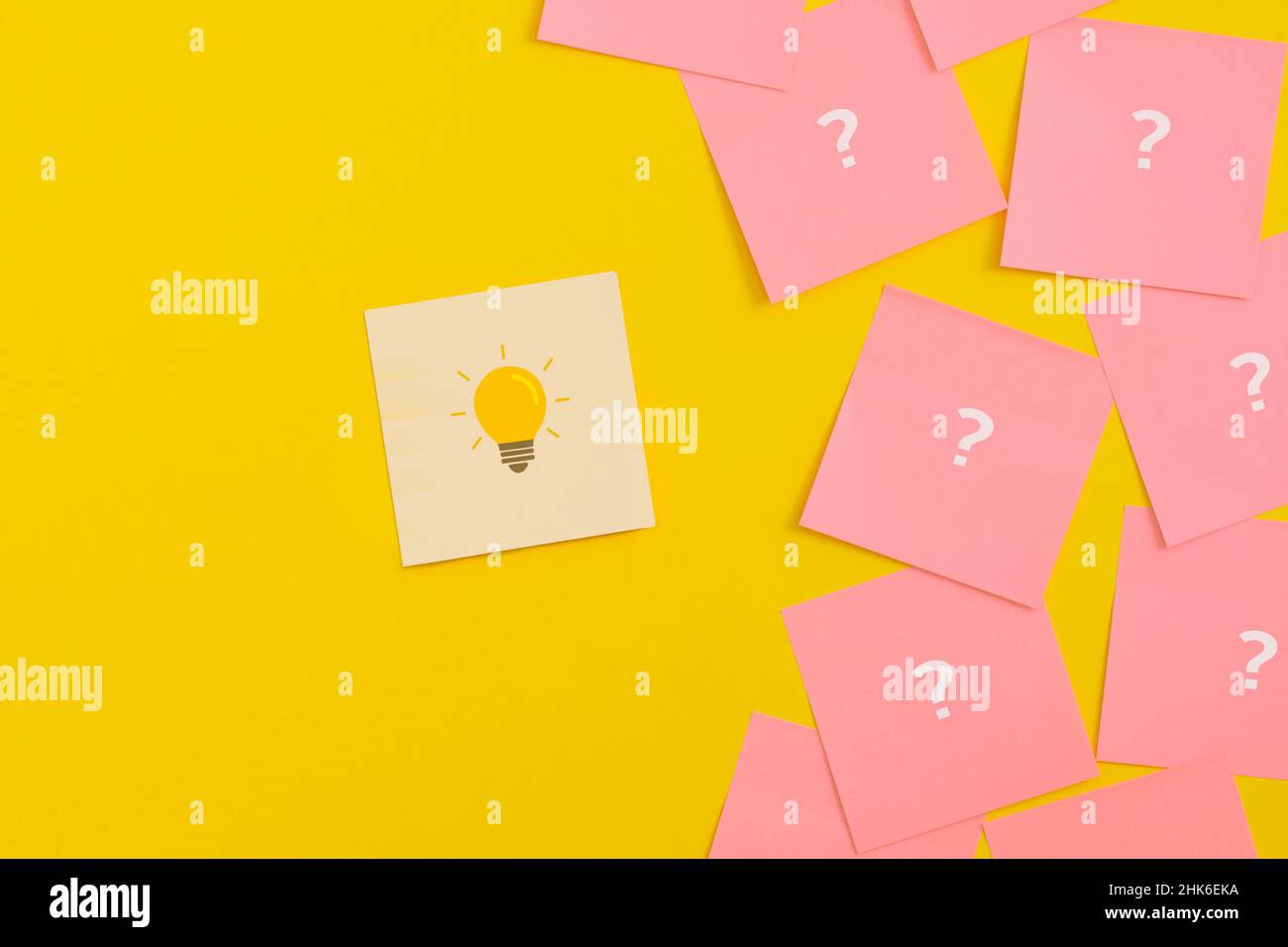 Light bulb on yellow background. Inspiration and creative idea concept ...