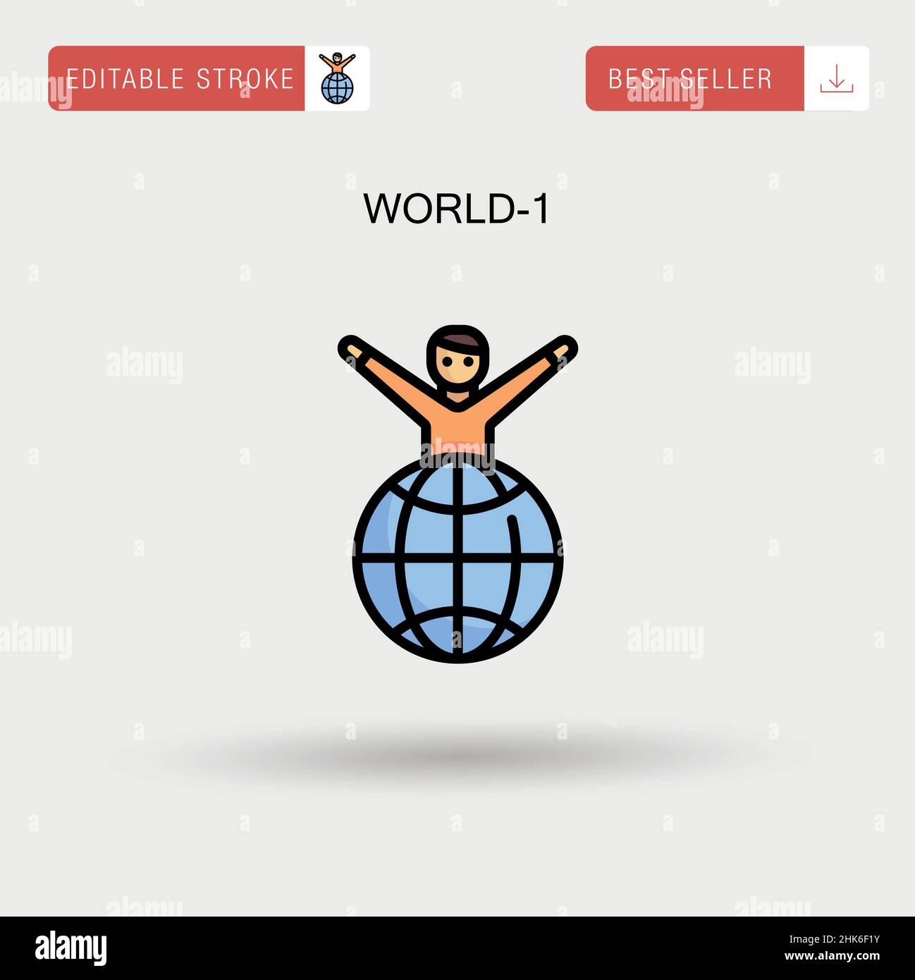 World-1 Simple vector icon Stock Vector Image & Art - Alamy