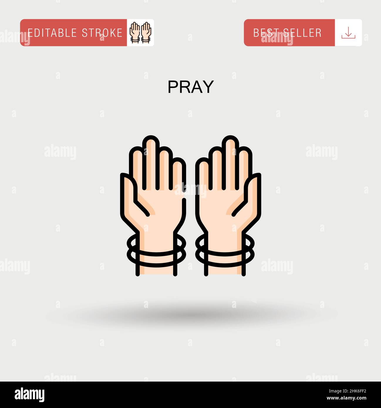 Pray Simple vector icon. Stock Vector