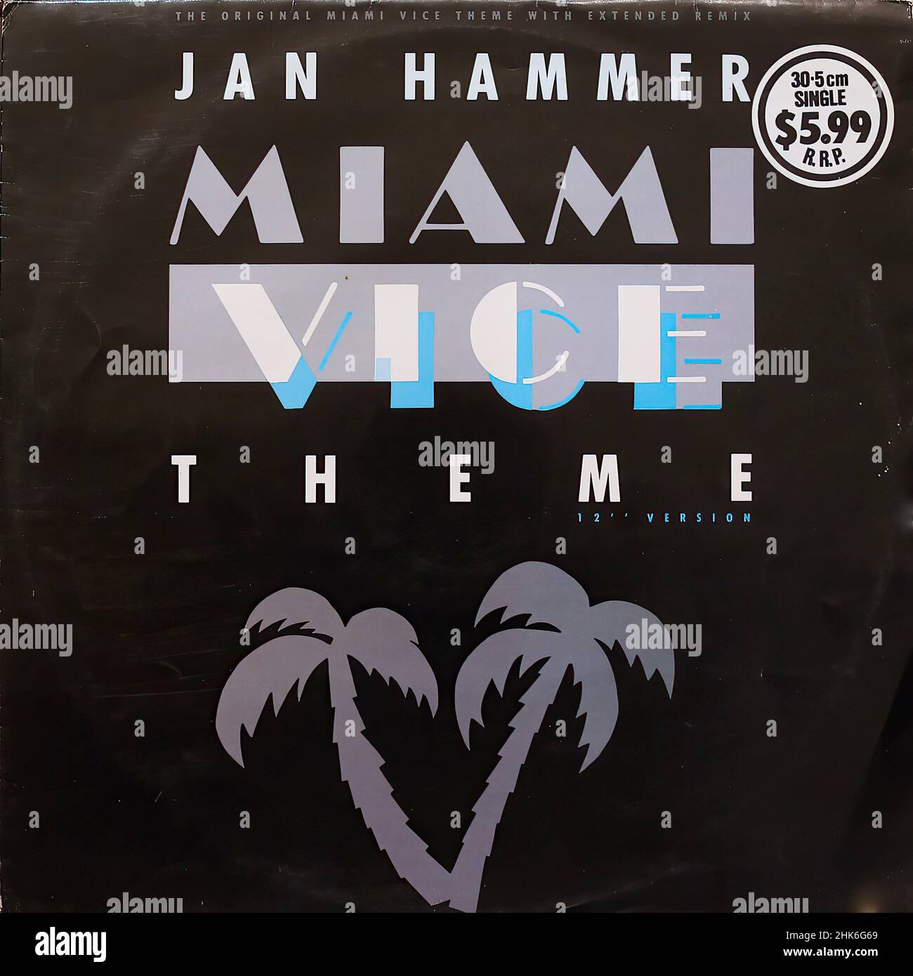 Vintage Vinyl Record Cover Jan Hammer Miami Vice Theme 00001 Stock Vintage Vinyl Record Cover Jan Hammer Miami Vice Theme 00001 Stock