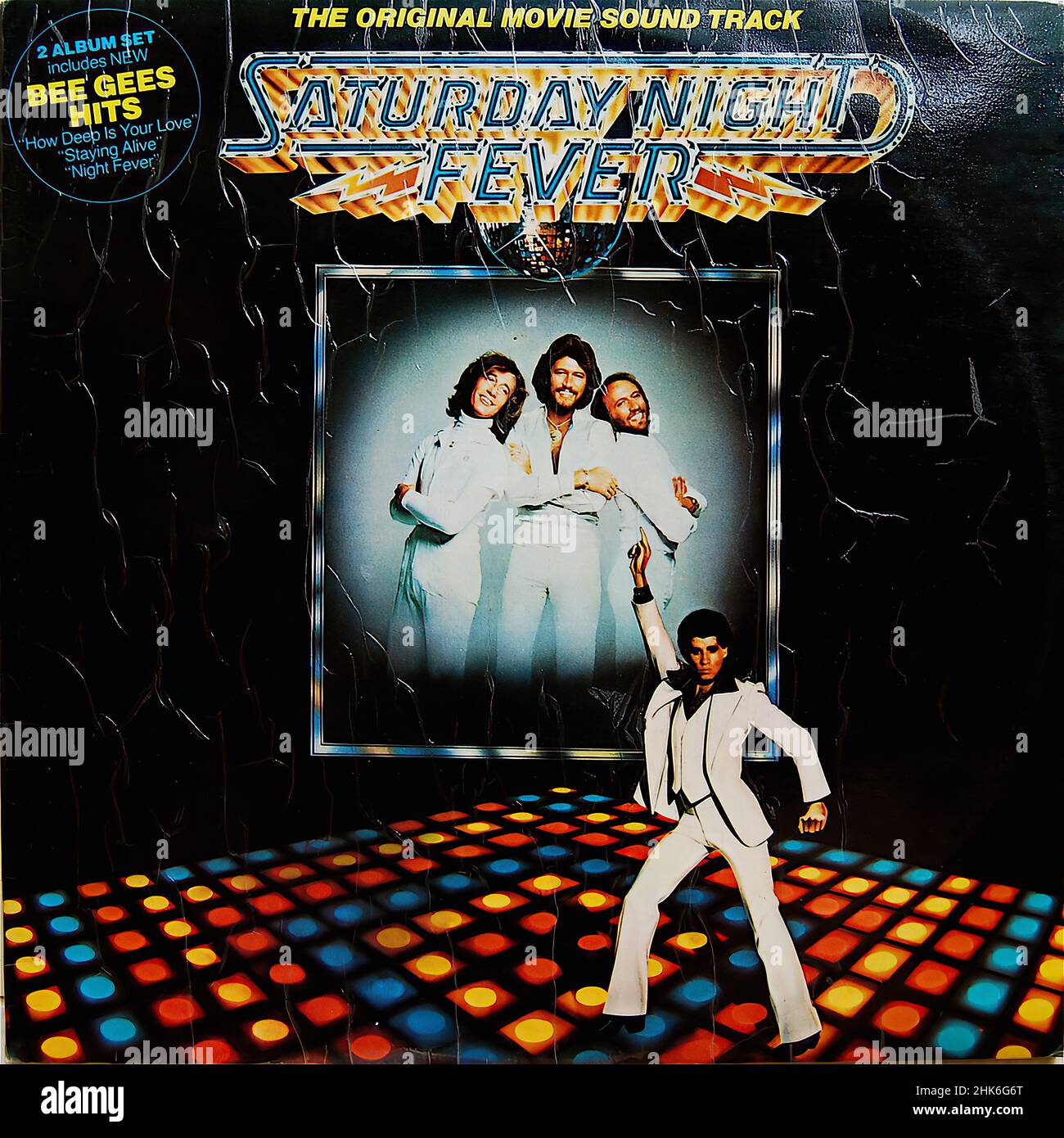 Vintage vinyl record cover -  Movie Soundtrack - Saturday Night Fever Stock Photo