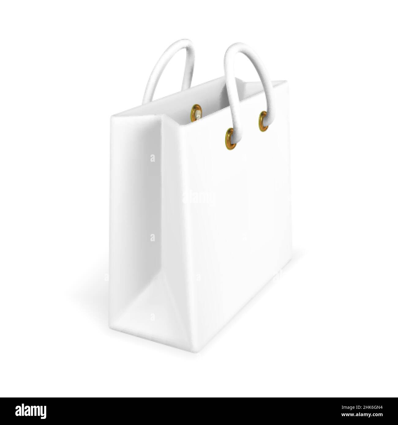 3d empty white shopping bag isolated on white background. Shopping ...
