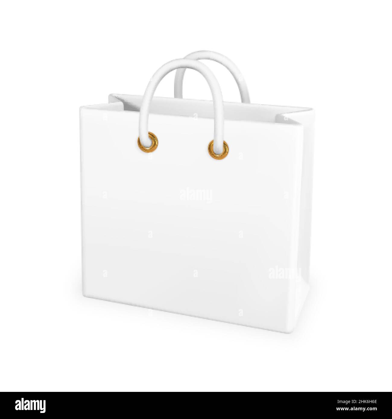 3d empty white shopping bag isolated on white background. Shopping ...