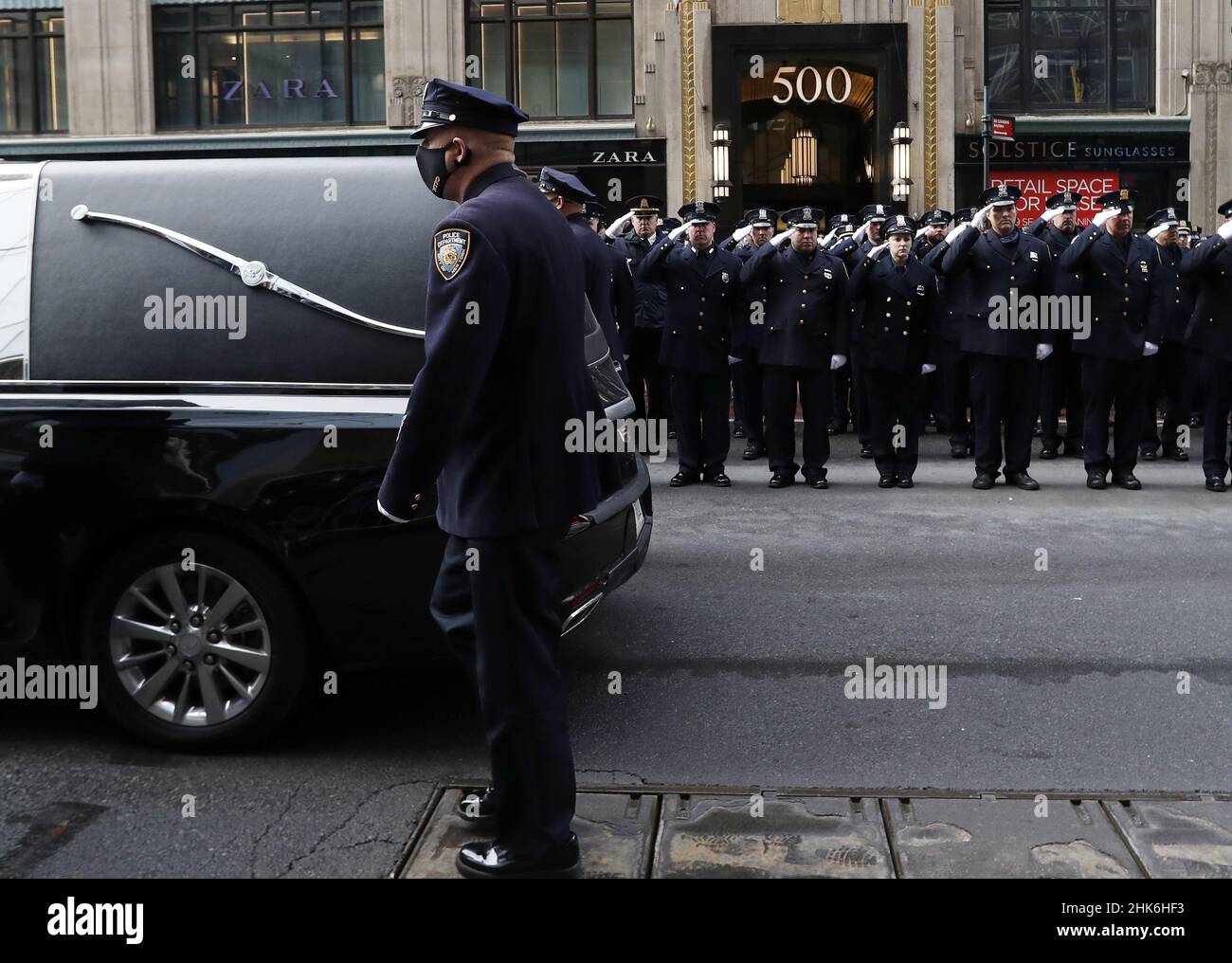 New York, United States. 02nd Feb, 2022. Police Officers Salute As A ...