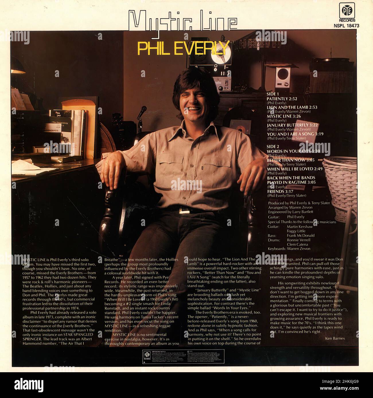 Vintage vinyl record cover - 1975 - Everly, Phil - Mystic Line - UK 01 Stock Photo