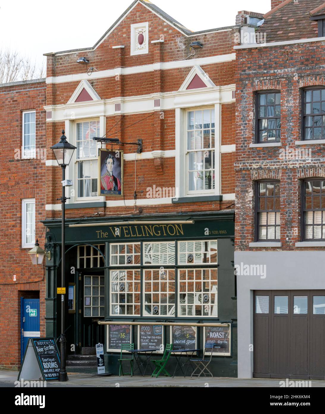 The Wellington - public house, restaurant and hotel - High Street, Old Portsmouth, Portsmouth, Hampshire, England, UK Stock Photo