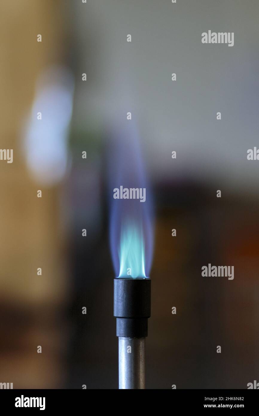 Hot Bunsen burner flame Stock Photo