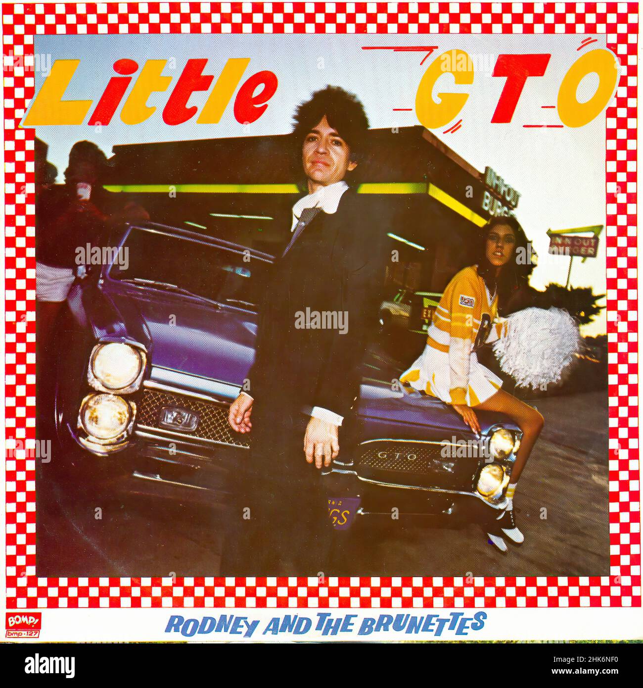 Vintage vinyl record cover -  Rodney & The Brunettes - Little G.T.O. - Bomp 127- US - 1978 Stock Photo