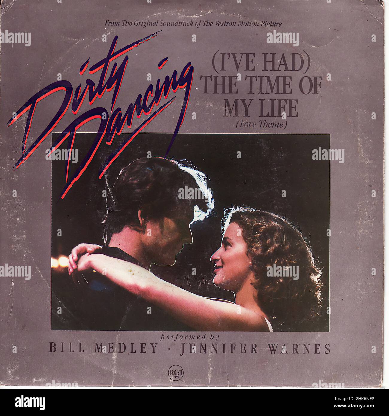 Vintage vinyl record cover -  Bill Medley and Jennifer Warnes - Dirty Dancing Soundtrack - I've Had (The Time Of My Life) [1987] 00001 Stock Photo