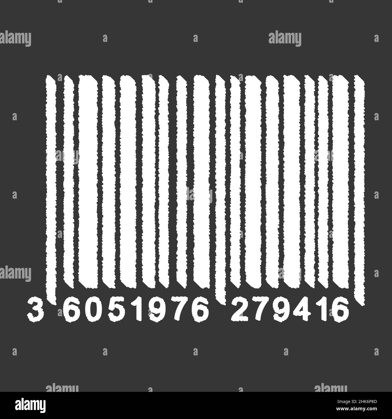 Bar Code isolated on gray background. Universal Product Scan Code in doodle style. Vector icon design element hand drawn. Stock Vector