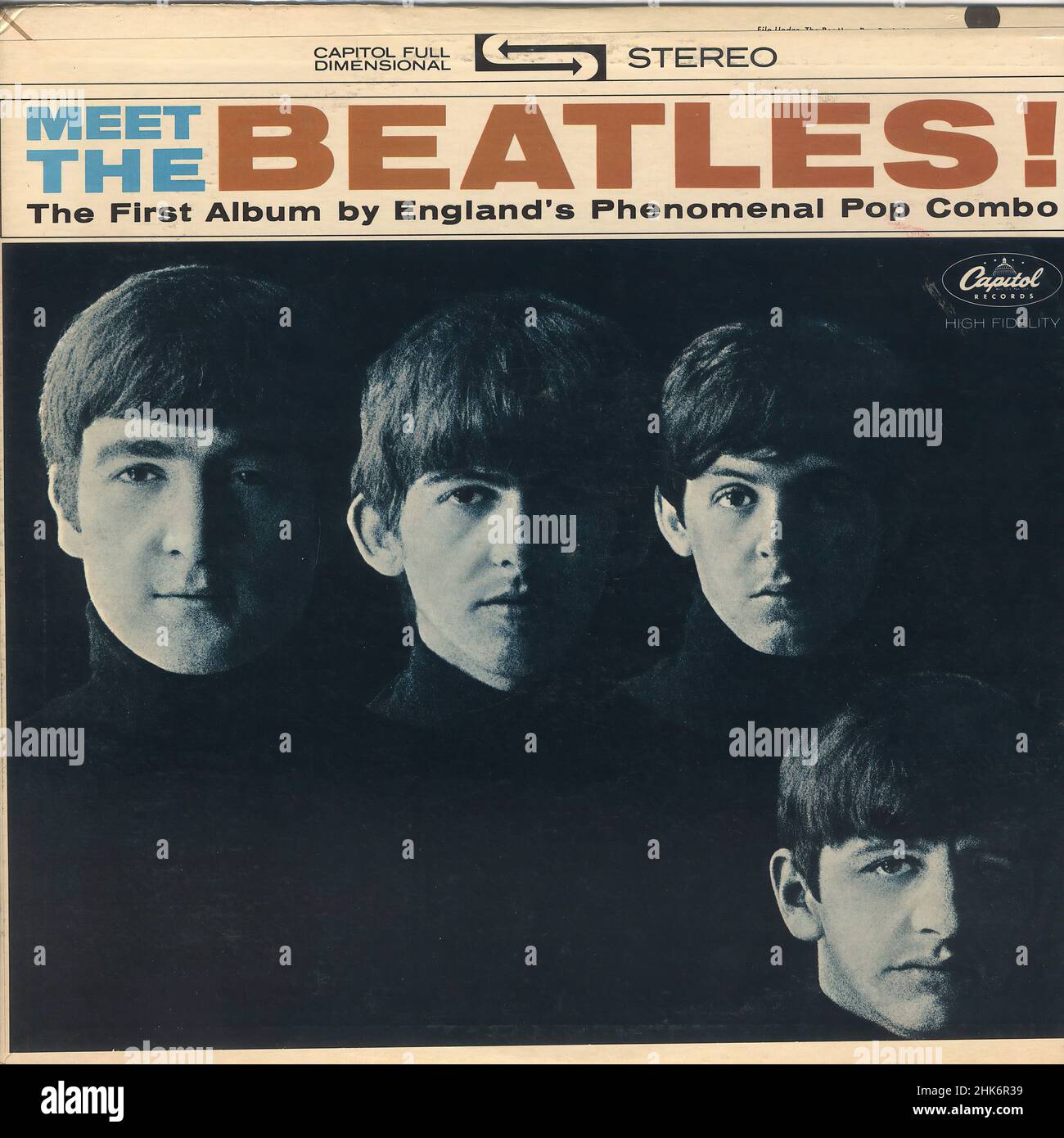 Vintage vinyl record cover 1963 Beatles, The Meet The Beatles