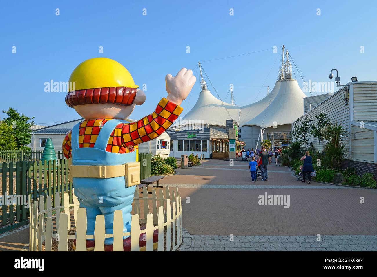 'Bob the Builder' statue and Skyline Pavilion at Butlins Skegness