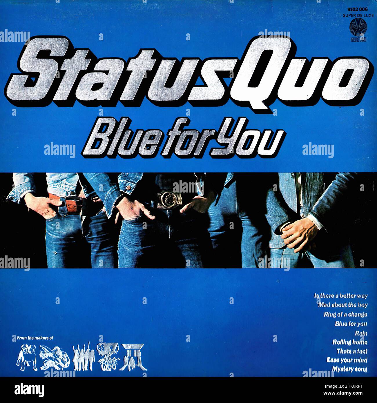 Vintage vinyl record cover - Status Quo - Blue For You - UK - 1976