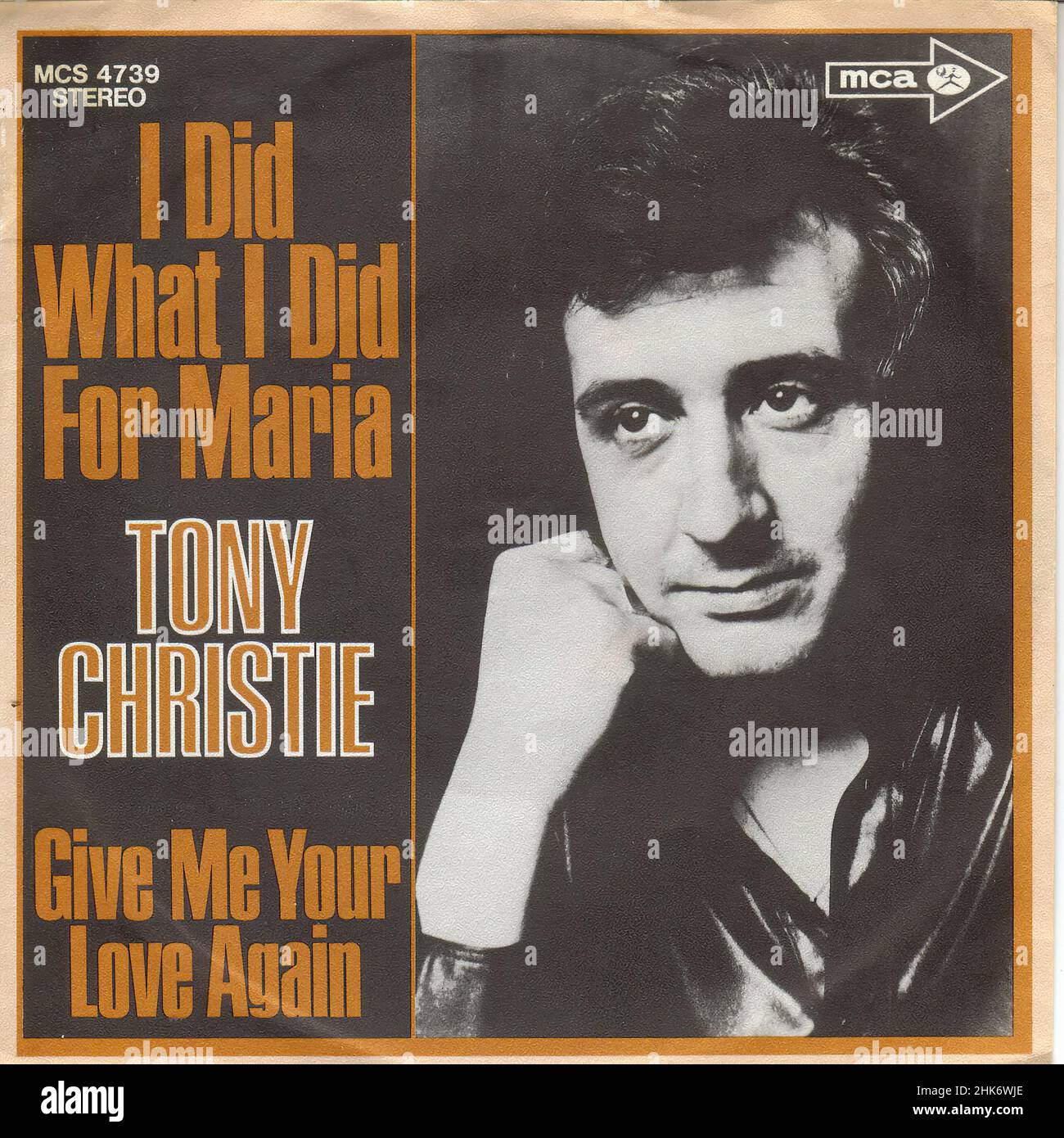 Vintage vinyl record cover - Christie, Tony - I Did What I Did For Maria-1971 Stock Photo