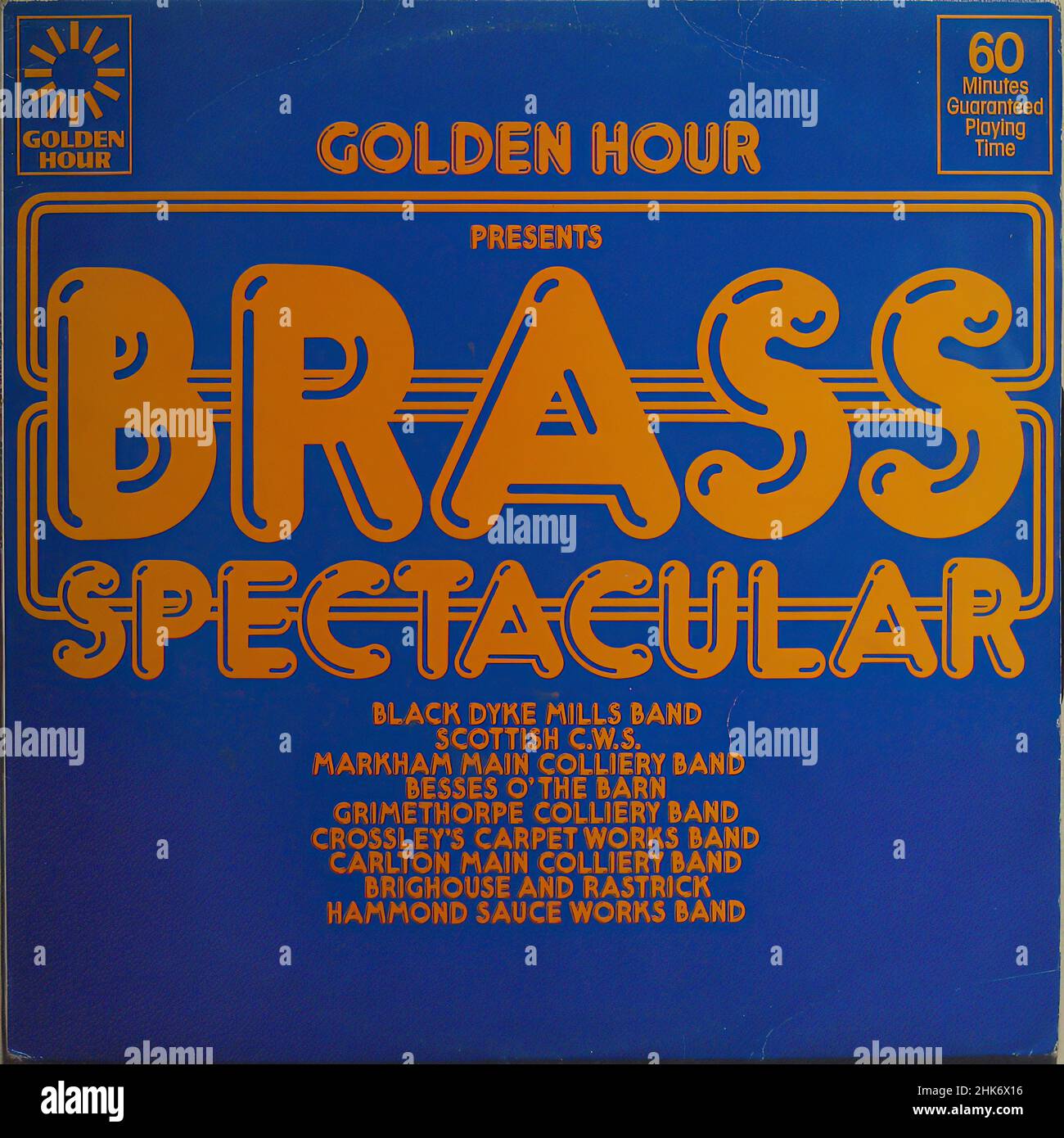 Vintage vinyl record cover -  Compilation - Golden Hour Brass Spectacular Stock Photo