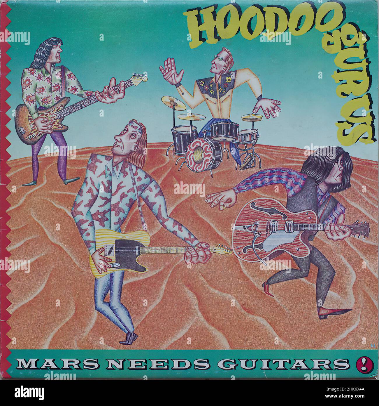 Vintage vinyl record cover -  Hoodoo Gurus - Mars Needs Guitars [1985] Stock Photo