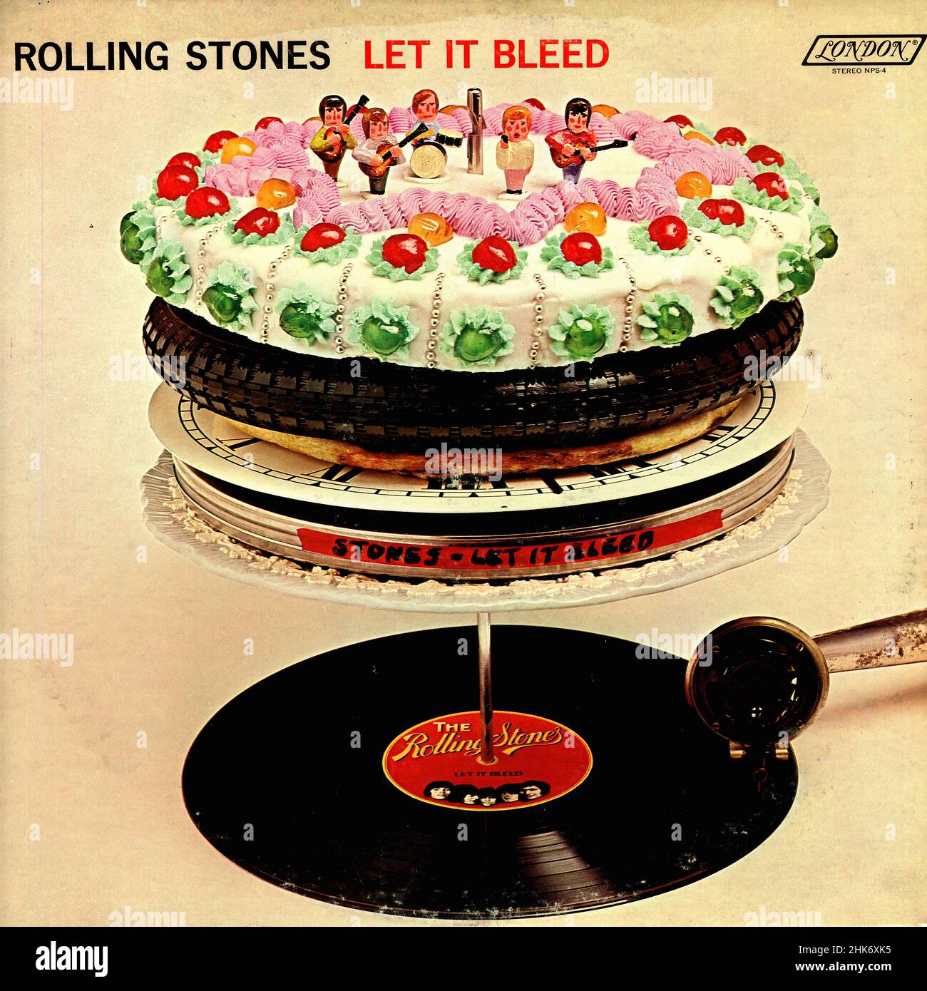 Vintage vinyl record cover - 1969 - Rolling Stones - Let It Bleed - US  Stock Photo - Alamy