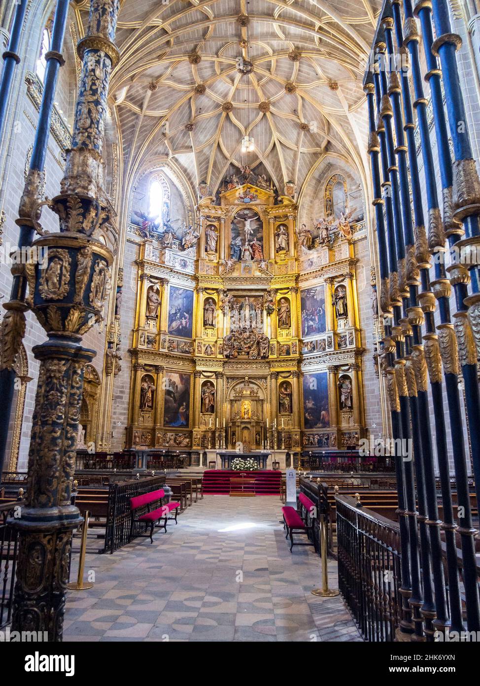 Altar y reja de la Catedral de Plasencia. Cáceres. Extremadura. España Stock Photo