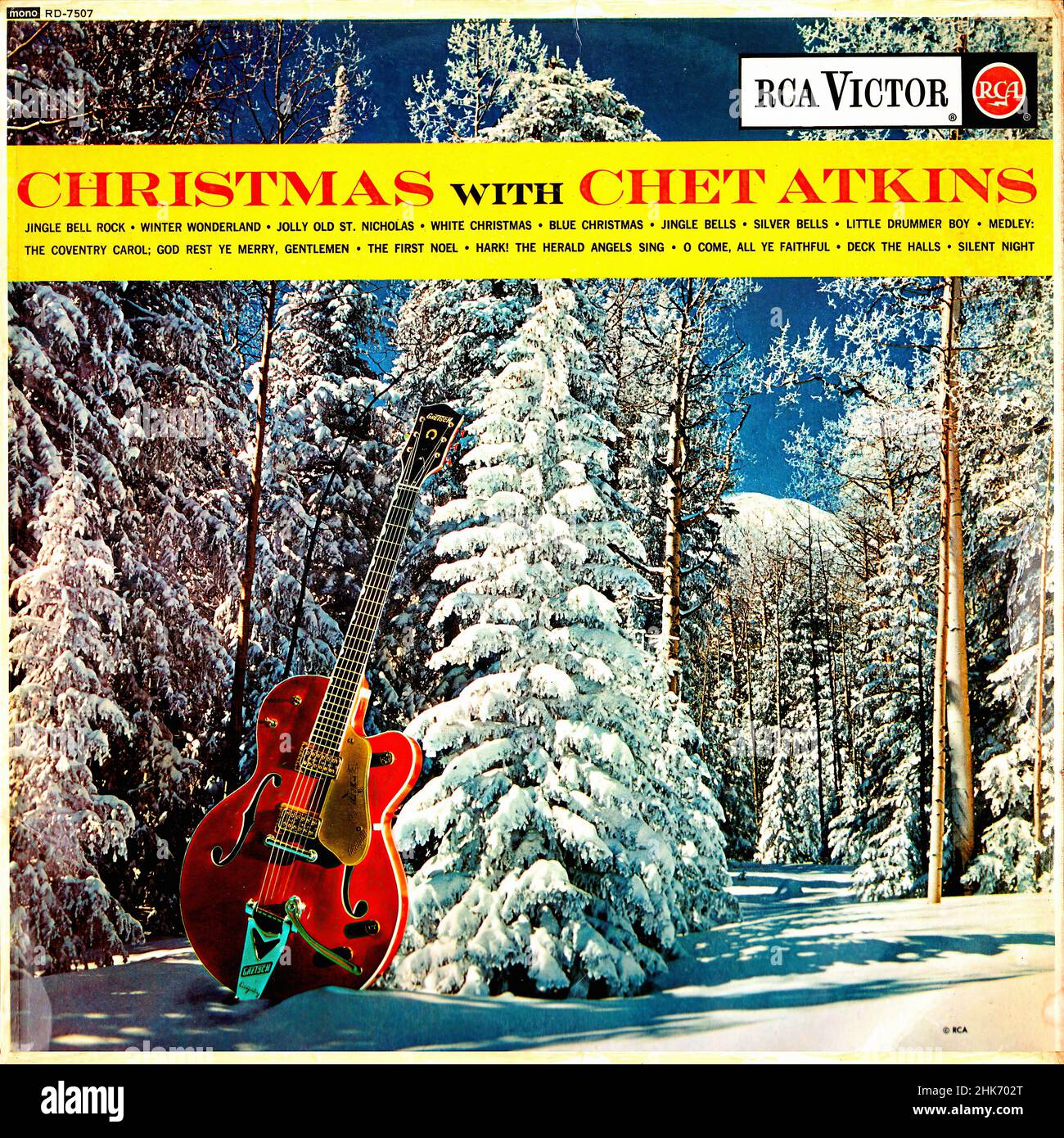 Vintage vinyl record cover - Atkins, Chet - Christmas with Chet Atkins - UK - 1961 Stock Photo