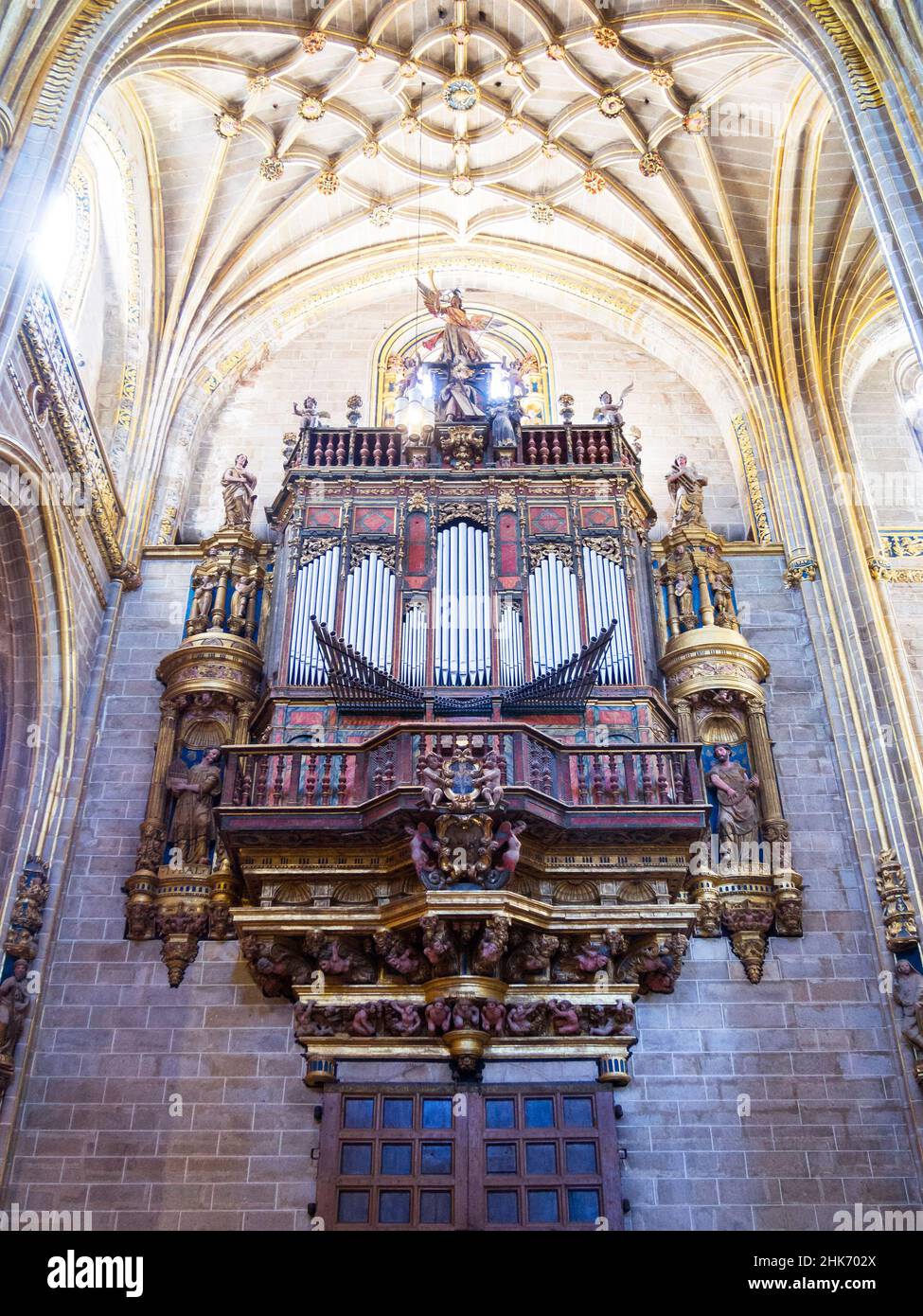 Órgano de la Catedral de Plasencia. Cáceres. Extremadura. España Stock Photo