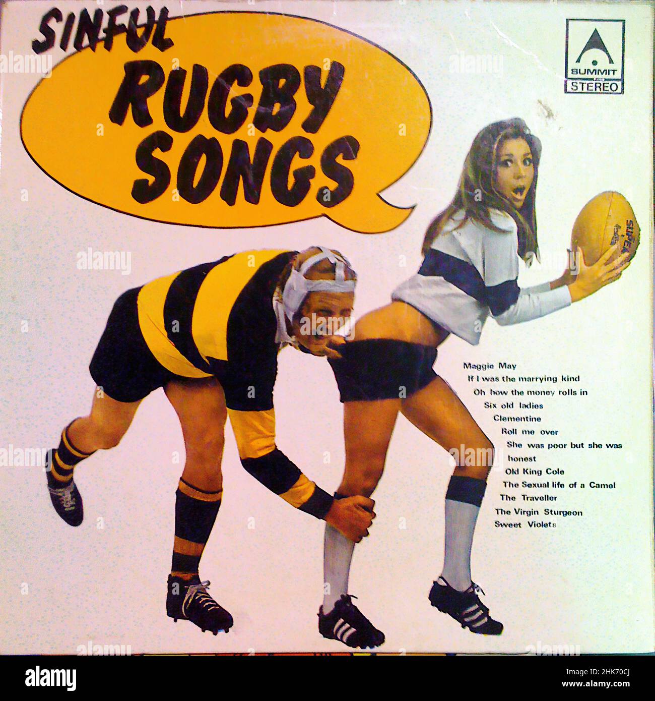 Vintage vinyl record cover -  Sinful Rugby Songs - front Stock Photo