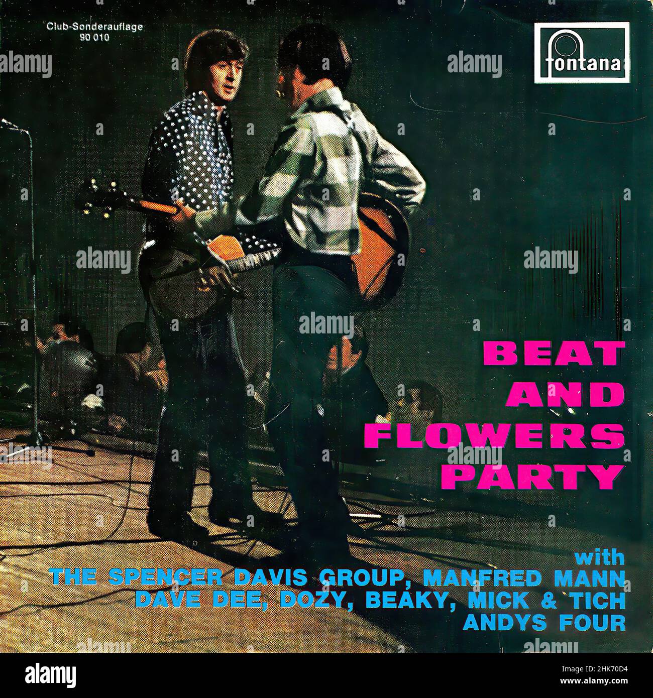 Vintage vinyl record cover - Spencer Davis Group, The - Manfred Mann - Dave Dee, Dozy Beaky, Mick & Tich - Andy's Four - Beat And Flowers Party - Austria -  1967 Stock Photo