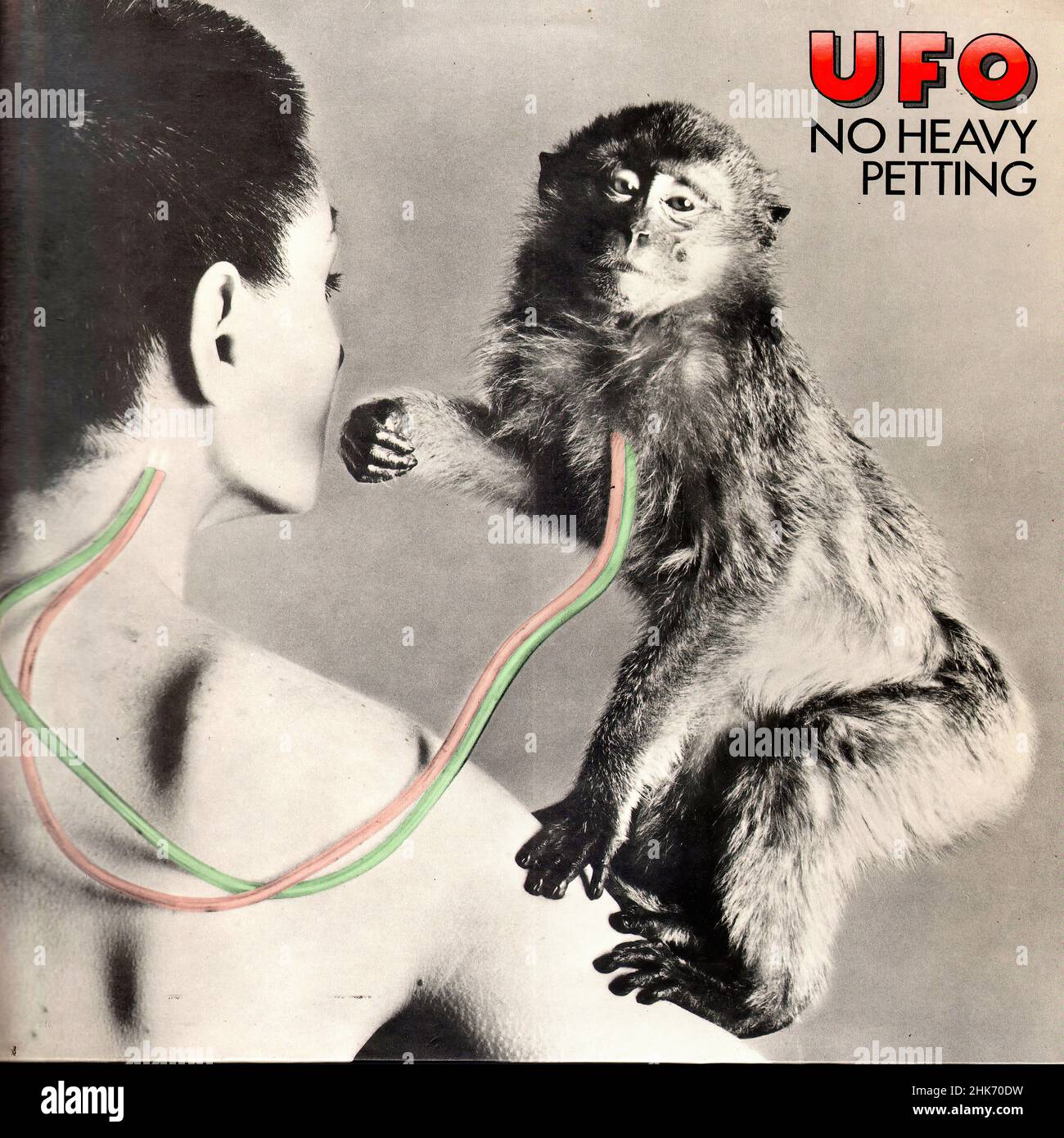 Vintage vinyl record cover - UFO - No Heavy Petting - Promo - D