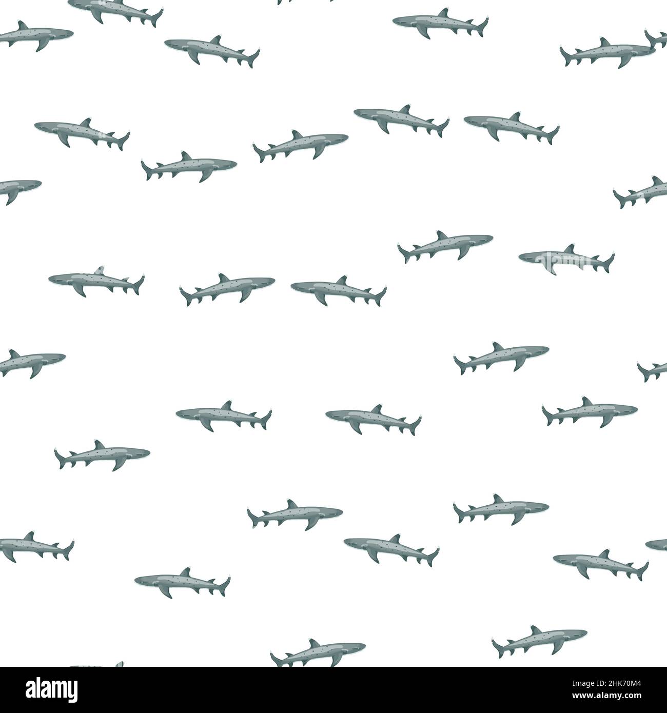 Reef shark seamless pattern in scandinavian style. Marine animals