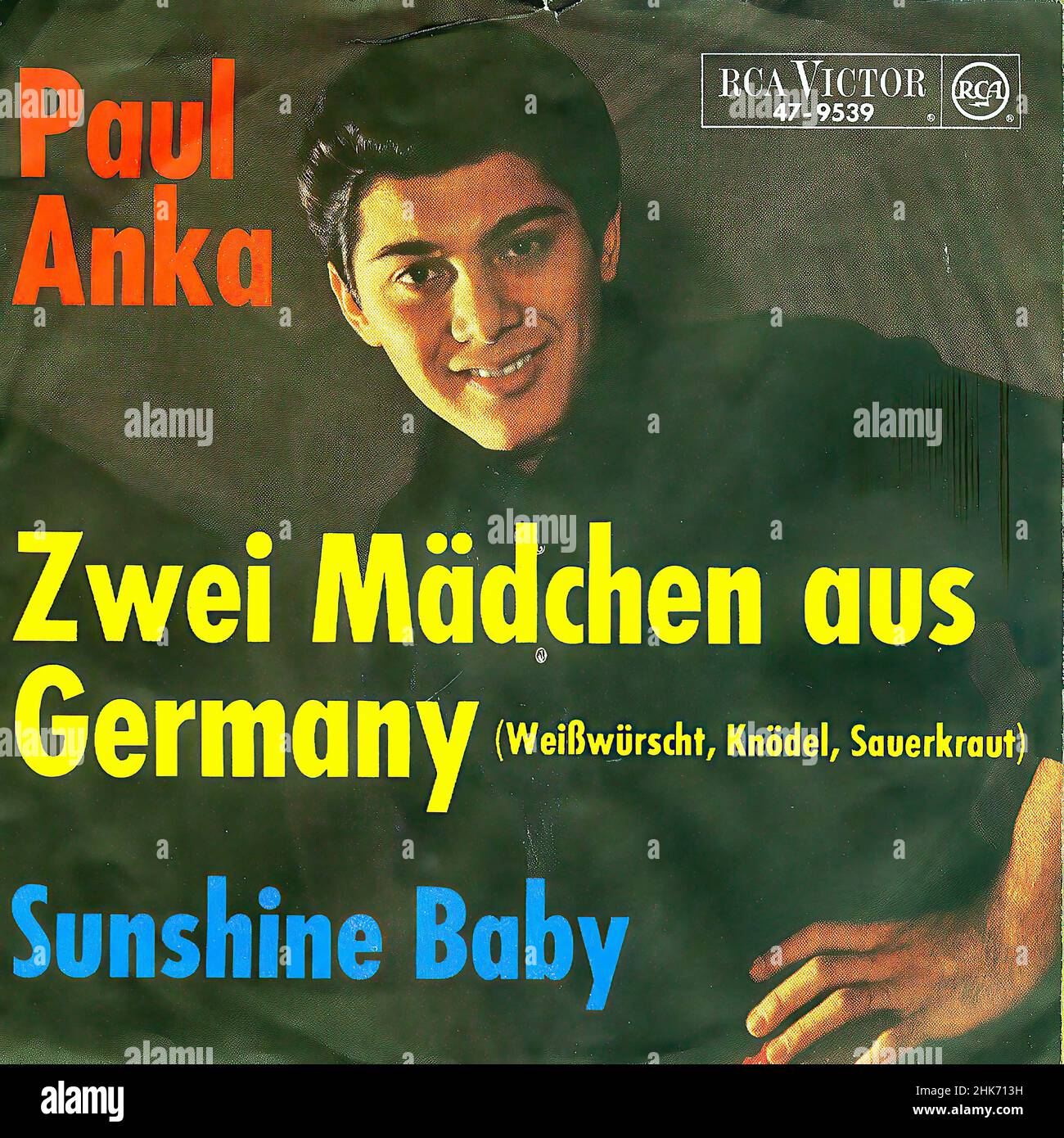 Vintage vinyl record cover - Anka, Paul - Zwei Mädchen aus Germany - D - 1964--2nd sleeve Stock Photo