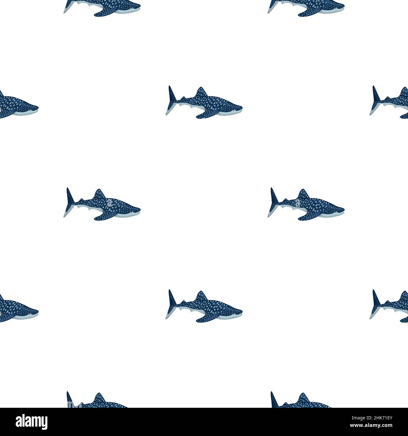 Whale shark seamless pattern in scandinavian style. Marine animals ...